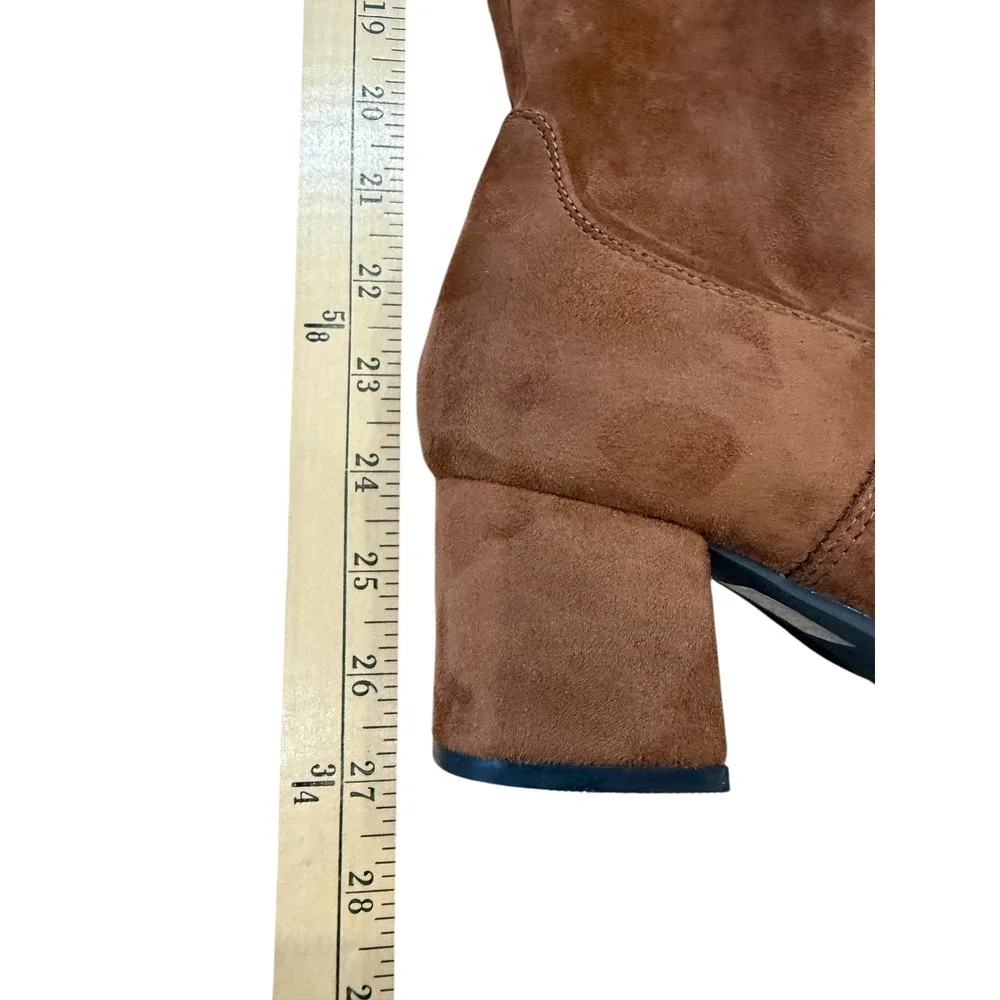 Dream‎ Pairs Women Brown Suede Block Heel Over The Knee Boots Size 8